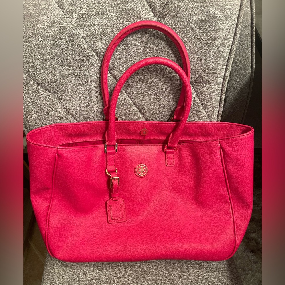 Tory Burch Hot Pink Leather Tote